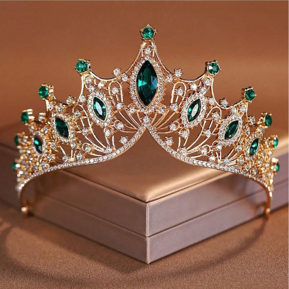 Crown Elegant Bright Rhinestone Queen Tiara Wedding Bride Hair Ornament Crown